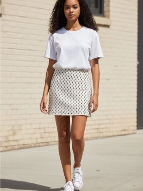 Hkr collection beaded crochet crystal embellishments in size small/ XSmall white